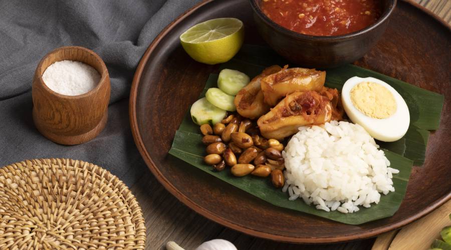 Malaysian breakfast - nasi lemak